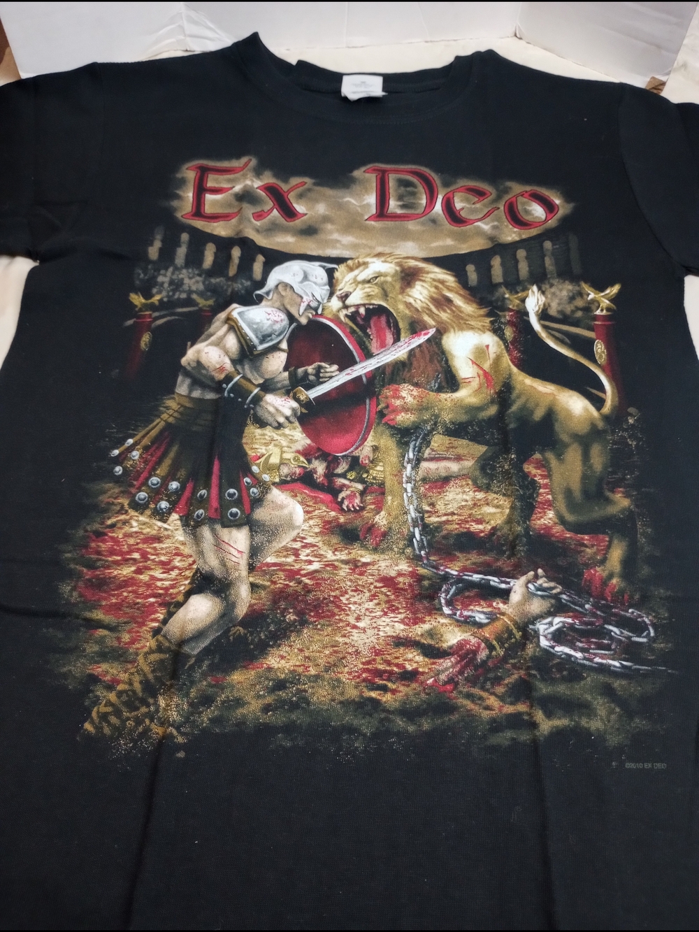 Ex Deo Gladiator Lion Meet The Afterlife Short Sleeve Tee Black Size Small